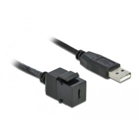   Delock Keystone modul, USB 2.0 C-csatlakozóhüvely > USB 2.0 A-csatlakozódugó, kábellel (DL-86378)