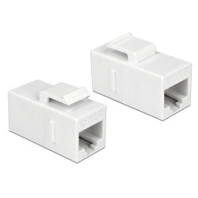   Delock Keystone modul, RJ45-aljzat > RJ45-aljzat, Cat.6 UTP, fehér (DL-86379)