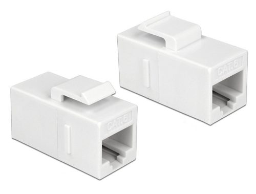 Delock Keystone modul, RJ45-aljzat > RJ45-aljzat, Cat.6 UTP, fehér