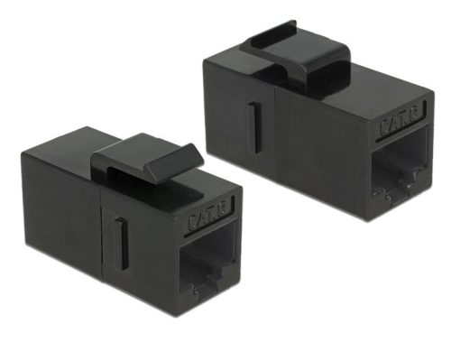Delock Keystone modul, RJ45-aljzat > RJ45-aljzat, Cat.6 UTP, fekete