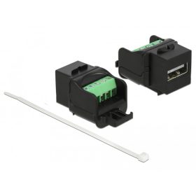   Delock Keystone modul USB 2.0 A anya sorkapocs modul, fekete (DL-86386)