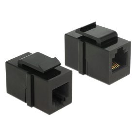   Delock Keystone modul RJ12 anya > RJ12 anya Cat.3 fekete (DL-86390)