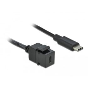   Delock Keystone modul, USB 3.0 C-csatlakozóhüvely > USB 3.0 C-csatlakozódugó, kábellel (DL-86398)