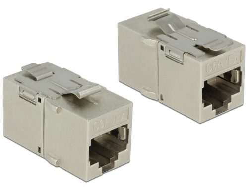 Delock Keystone modul, RJ45-aljzat > RJ45-aljzat, Cat.6A fém
