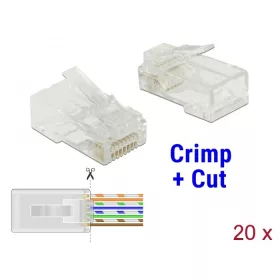   Delock RJ45  apa Cat.6 UTP 20 darab,  krimpel és vág típus (DL-86453)