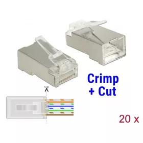   Delock RJ45 apa Cat.6 STP 20 darab,  krimpel és vág típus (DL-86454)