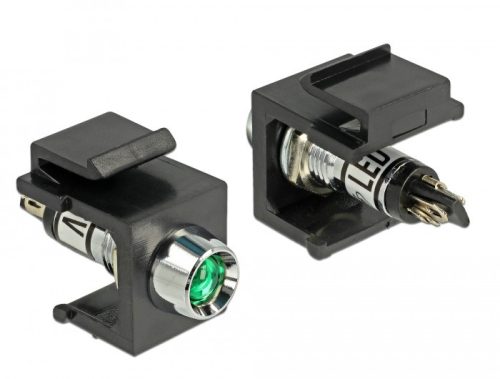 Delock Keystone 6 V-os, LED zöld, fekete
