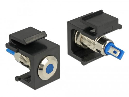 Delock Keystone 6 V-os, lapos, LED kék, fekete