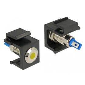 Delock Keystone 6 V-os, lapos, LED sárga, fekete (DL-86462)