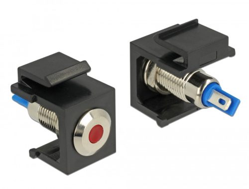 Delock Keystone 6 V-os, lapos, LED piros, fekete