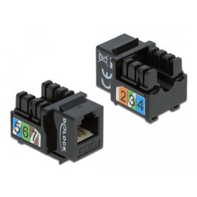   Delock Keystone modul, RJ12-aljzat > LSA Cat.3 UTP, fekete (DL-86468)