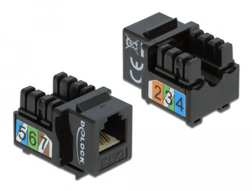 Delock Keystone modul, RJ12-aljzat > LSA Cat.3 UTP, fekete