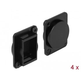 Delock D-típusú fedél fekete 4 db. (DL-86504)