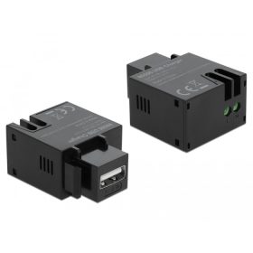   Delock 2,1 A-s, fekete, A-típusú USB töltő portos Keystone modul (DL-86506)
