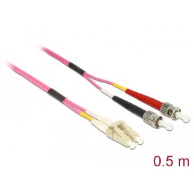   Delock Kábel, optikai szálas LC > ST többszörös OM4, 0,5 m (DL-86547)