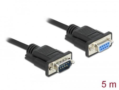 Delock Sub-D9-es, RS-232 soros kábel, apa-anya, 5 m
