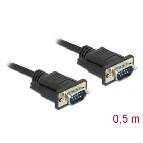   Delock Sub-D9-es, RS-232 soros kábel, apa-apa, 0,5 m (DL-86612)