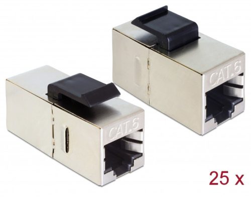 Delock Keystone modul, RJ45-aljzat > RJ45-aljzat, Cat.6 kisméretű 25 db.-os