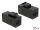 Delock Keystone modul, RJ45-aljzat > RJ45-aljzat, Cat.6 UTP, fekete 25 db.-os