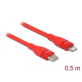   Delock Adat- és töltőkábel USB Type-C  - Lightning  iPhone , iPad  és iPod  készülékhez piros 0,5 m (DL-86633)