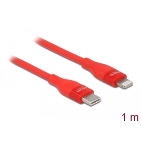   Delock Adat- és töltőkábel USB Type-C  - Lightning  iPhone , iPad  és iPod  készülékhez piros 1 m MF (DL-86634)