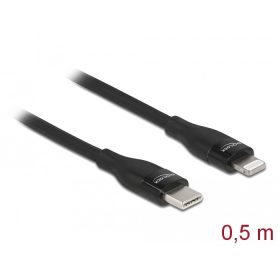   Delock Adat- és töltőkábel USB Type-C  - Lightning  iPhone , iPad  és iPod  készülékhez fekete 0,5 m (DL-86636)