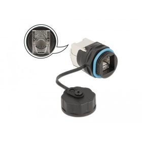   Delock Vízhatlan védőkupakkal ellátott kábel konnektor RJ45 anya - Cat.6A LSA (DL-86699)