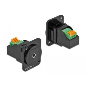   Delock D-típusú Modul 3,5 mm-es 3 érintkezős sztereó jack hüvely anya sorkapocs modul (DL-86732)