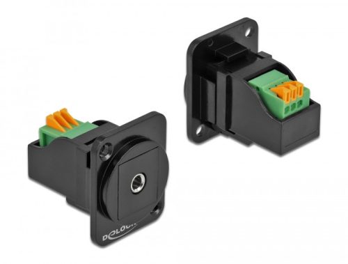 Delock D-típusú Modul 3,5 mm-es 3 érintkezős sztereó jack hüvely anya sorkapocs modul