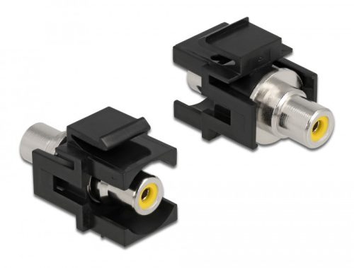 Delock Keystone modul, RCA-csatlakozóhüvely > RCA-csatlakozóhüvely, sárga / fekete