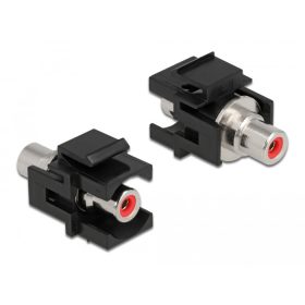   Delock Keystone modul, RCA-csatlakozóhüvely > RCA-csatlakozóhüvely, piros / fekete (DL-86741)