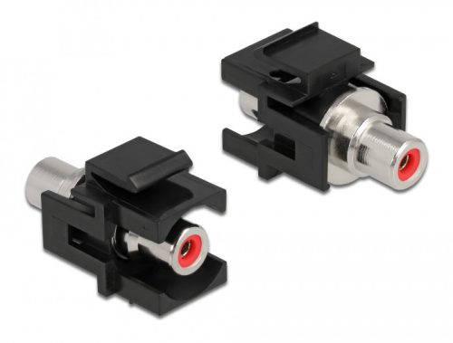 Delock Keystone modul, RCA-csatlakozóhüvely > RCA-csatlakozóhüvely, piros / fekete