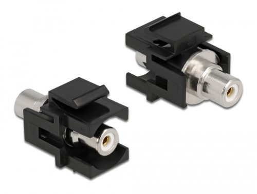 Delock Keystone modul, RCA-csatlakozóhüvely > RCA-csatlakozóhüvely, fehér / fekete