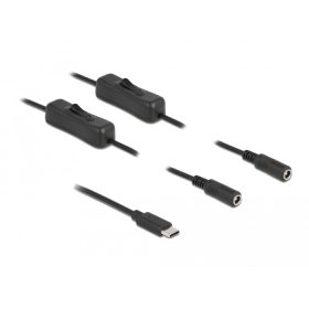   Delock USB Type-C  apa   2 db. DC 5,5 x 2,1 mm anya csatlakozójú, 1 méter hosszú kábel (DL-86800)