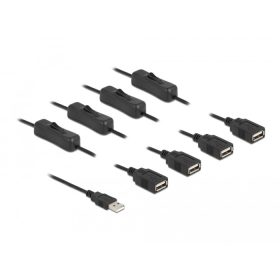   Delock USB A-típusú kábel apa   4 db. USB A-típusú anya kapcsolóval ellátott, 1 m (DL-86805)
