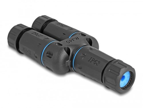 Delock Kábelcsatlakoztató RJ45 anya   2 x RJ45 anya Cat.6A vízhatlan