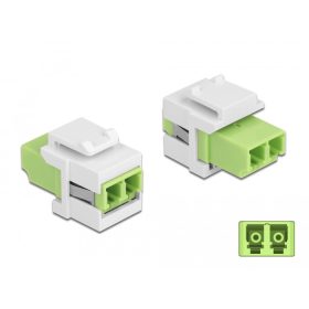   Delock Keystone modul LC Duplex aljzat - LC Duplex aljzat citromzöld / fehér (DL-86816)