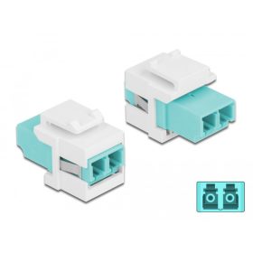   Delock Keystone modul LC Duplex aljzat - LC Duplex aljzat vízkék / fehér (DL-86817)