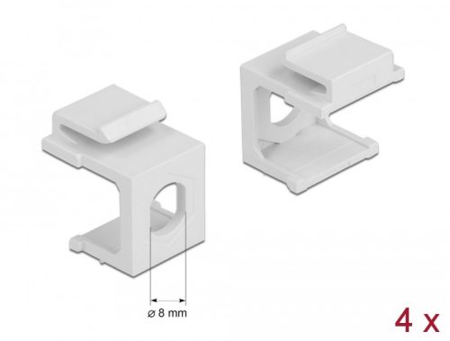 Delock Keystone fehér borító 8,0 mm-es lyukkal, 4 db.