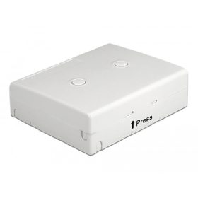   Delock Fehér száloptikai csatlakozódoboz falra szereléshez 4 db SC Simplex vagy LC Duplex-hez (DL-86843)