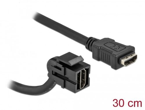 Delock Keystone modul, HDMI-csatlakozóhüvely 110  > HDMI-csatlakozóhüvely, kábellel fekete