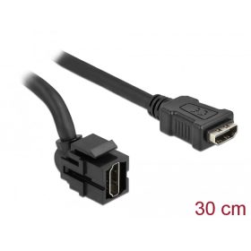   Delock Keystone modul, HDMI-csatlakozóhüvely 250  > HDMI-csatlakozóhüvely, kábellel fekete (DL-86854)