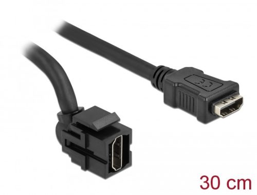 Delock Keystone modul, HDMI-csatlakozóhüvely 250  > HDMI-csatlakozóhüvely, kábellel fekete