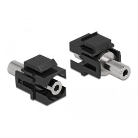   Delock Keystone Module sztereo jack anya 3,5 mm 3 tűs - sztereo jack anya 3,5 mm 3 tűs, fekete (DL-86859)