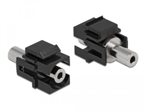 Delock Keystone Module sztereo jack anya 3,5 mm 3 tűs - sztereo jack anya 3,5 mm 3 tűs, fekete