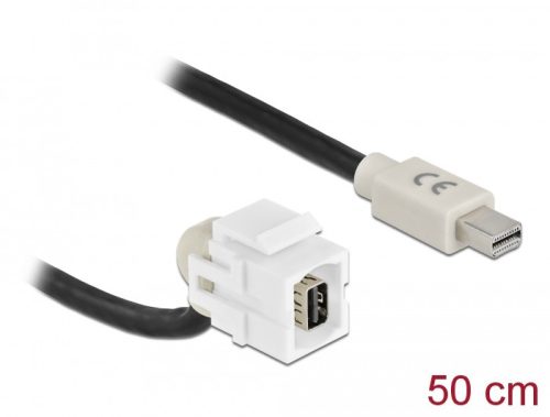 Delock Keystone modul, mini DisplayPort-csatlakozóhüvely 110  > mini DisplayPort-csatlakozódugó, káb