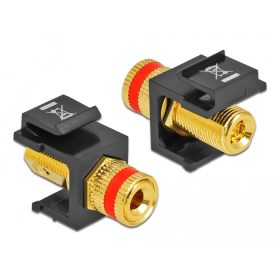   Delock Keystone modul szorító szerelvény > fekete menetes piros / anya (DL-86863)