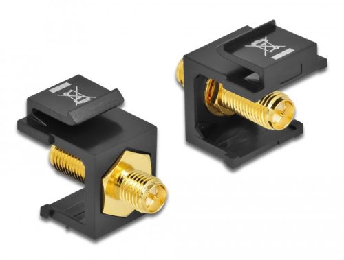 Delock Keystone modul, RP-SMA-csatlakozóhüvely > RP-SMA-csatlakozóhüvely, fekete