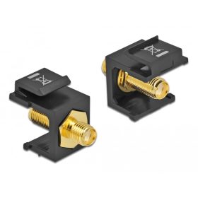   Delock Keystone modul, SMA-csatlakozóhüvely > SMA-csatlakozóhüvely, fekete (DL-86866)