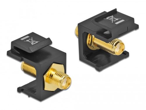 Delock Keystone modul, SMA-csatlakozóhüvely > SMA-csatlakozóhüvely, fekete
